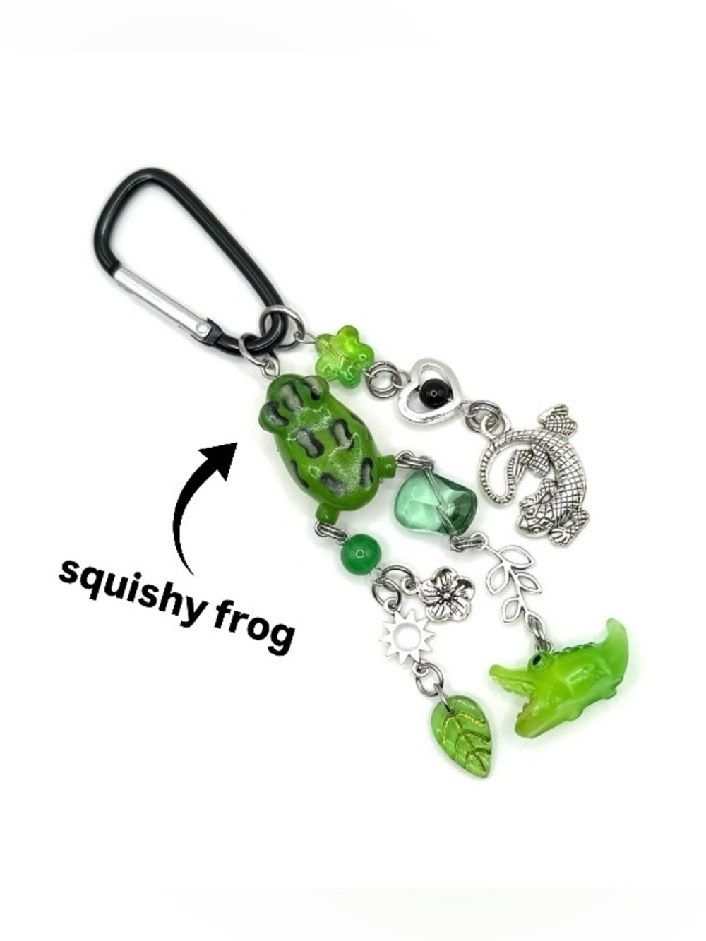 Squishy Frog Carabiner Keychain | Purse Charm | Bag Accessories